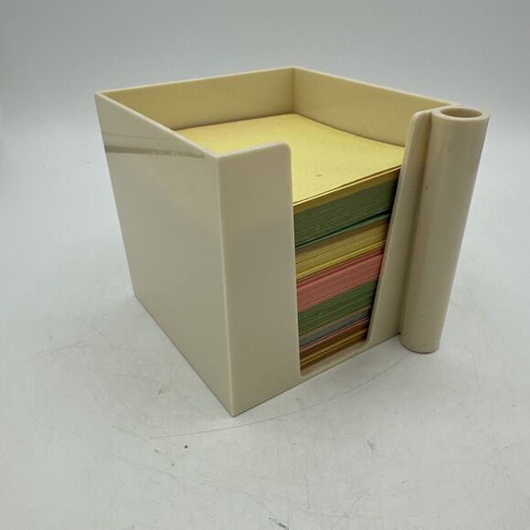 Vintage Notepad Plastic Paper Pen Holder Desk Organizer Stationery - Picture 8 of 13